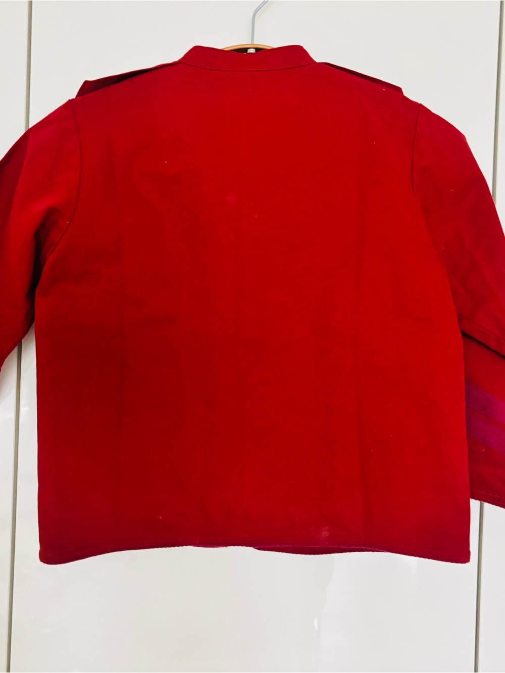 Red Military-Style Buttoned Jacket - Picture 2 of 4